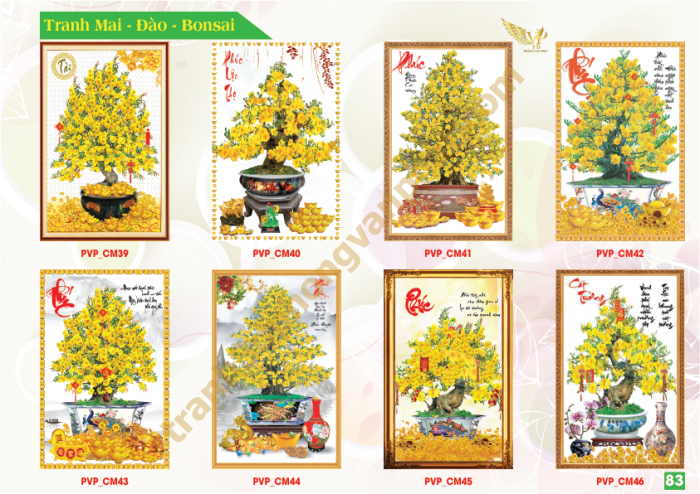 TRANH GẠCH 3D HOA MAI VÀNG – MANG SẮC XUÂN, ĐÓN TÀI LỘC 