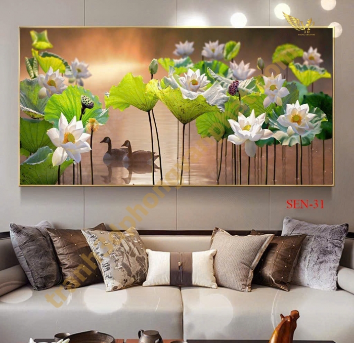 Tranh Hoa Sen Treo Tường Cao Cấp – Vẻ Đẹp Thanh Tao, Mang Tài Lộc Và Bình An