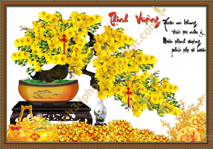 Tranh gạch 3D Hoa Mai Vàng 