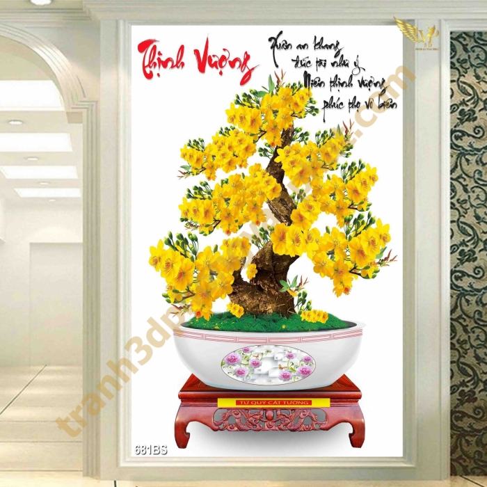 Tranh gạch 3D Hoa Mai Vàng 