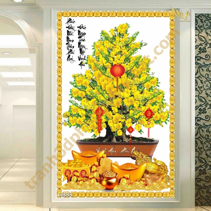 Tranh Gạch 3D Hoa Mai Vàng – Mang Tài Lộc, May Mắn Và Sang Trọng Cho Mọi Không Gian