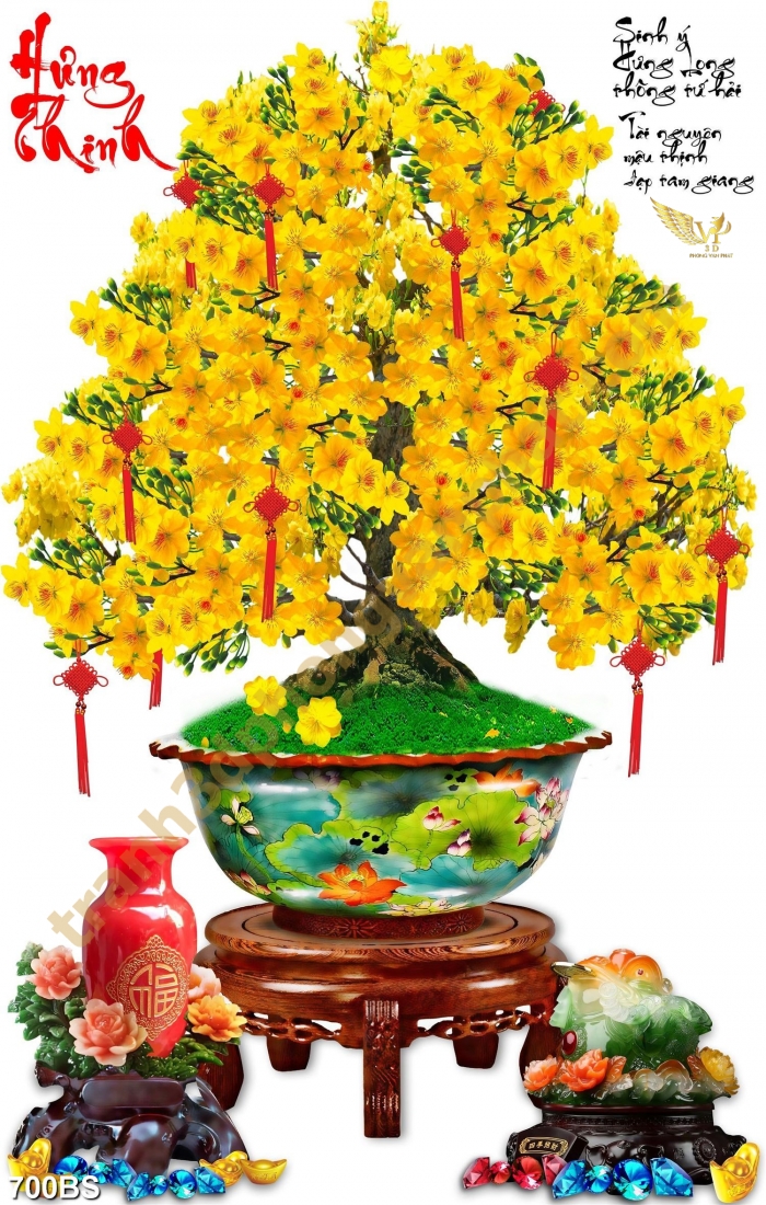 Tranh gạch 3D Hoa Mai Vàng 