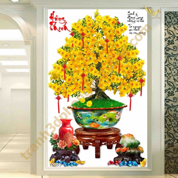 Tranh gạch 3D Hoa Mai Vàng 