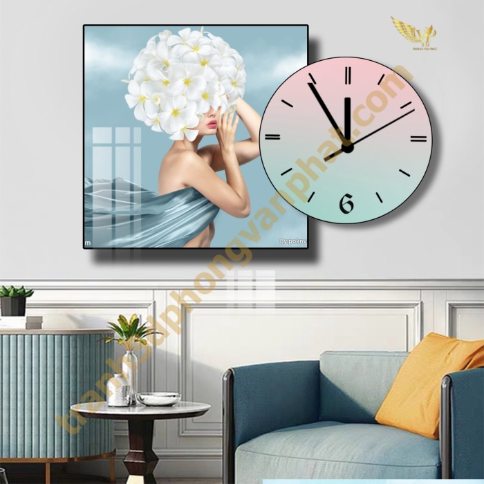 Đồng hồ treo tường, tranh  kết hợp đồng hồ tráng gương