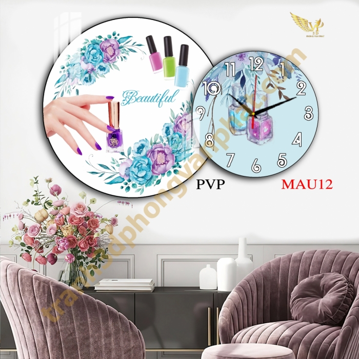 Đồng hồ treo tường, tranh  kết hợp đồng hồ tráng gương
