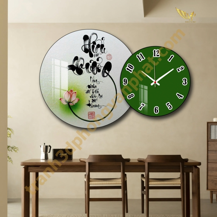 Đồng hồ treo tường, tranh  kết hợp đồng hồ tráng gương