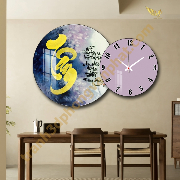 Đồng hồ treo tường, tranh  kết hợp đồng hồ tráng gương