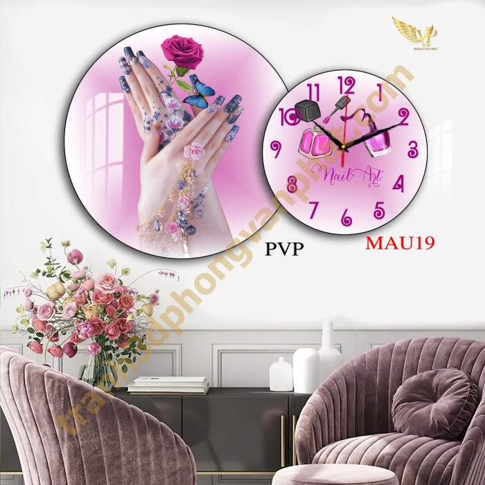 Đồng hồ treo tường, tranh  kết hợp đồng hồ tráng gương