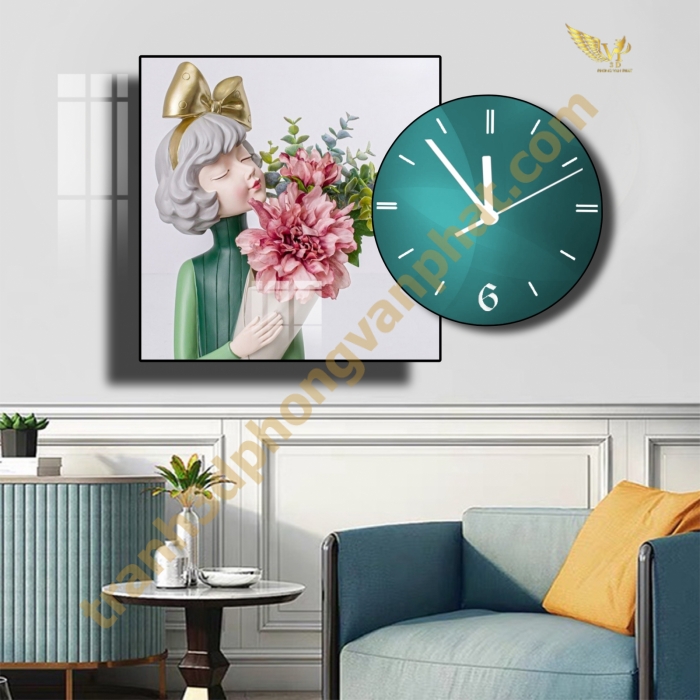 Đồng hồ treo tường, tranh  kết hợp đồng hồ tráng gương
