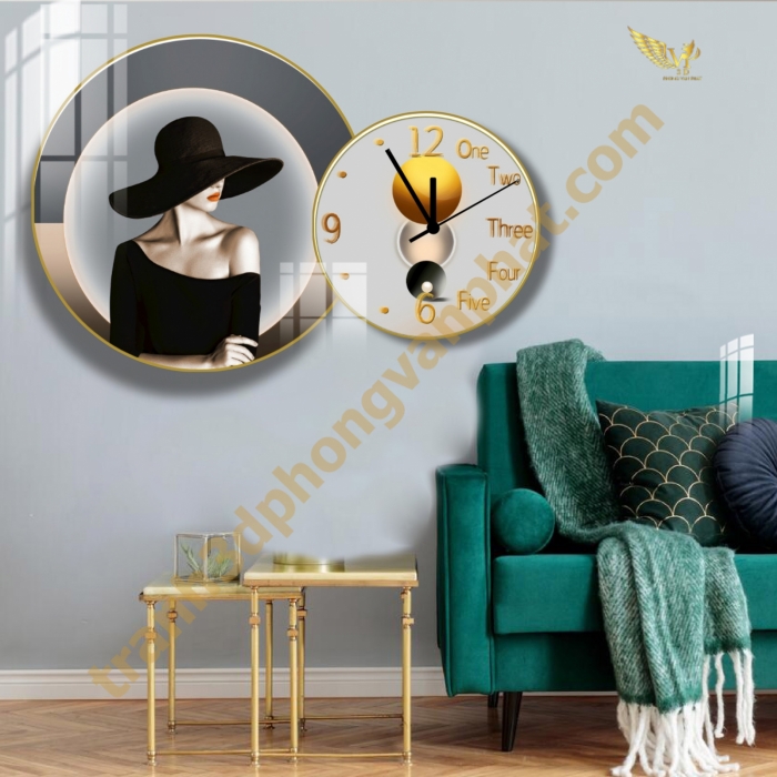Đồng hồ treo tường, tranh  kết hợp đồng hồ tráng gương