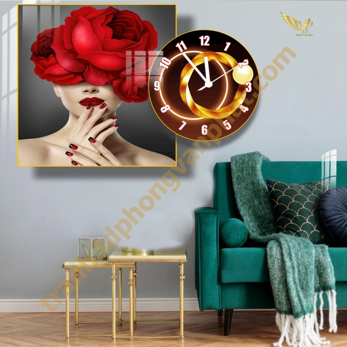 50++ Mẫu tranh đồng hồ cho spa, shop thời trang, tiệm nail,.., Tranh tráng gương kết hợp đồng hồ mới lạ, sang trọng