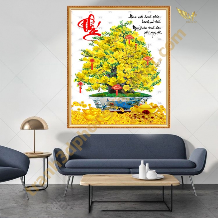 Tranh gạch 3D Hoa Mai Vàng 