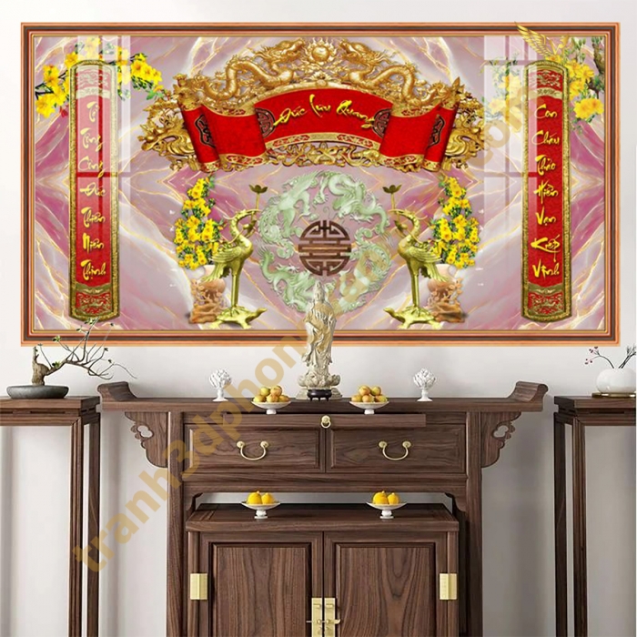 Tranh Kính 3D Cửu Huyền Thất Tổ Cao Cấp – Sang Trọng Cho Phòng Thờ
