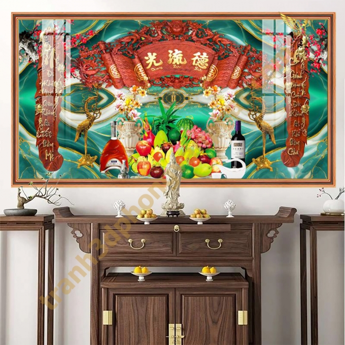 Tranh Kính 3D Cửu Huyền Thất Tổ Cao Cấp – Sang Trọng Cho Phòng Thờ