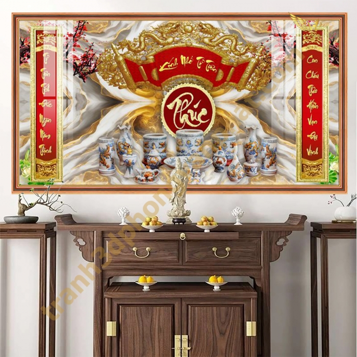 Tranh Kính 3D Cửu Huyền Thất Tổ Cao Cấp – Sang Trọng Cho Phòng Thờ