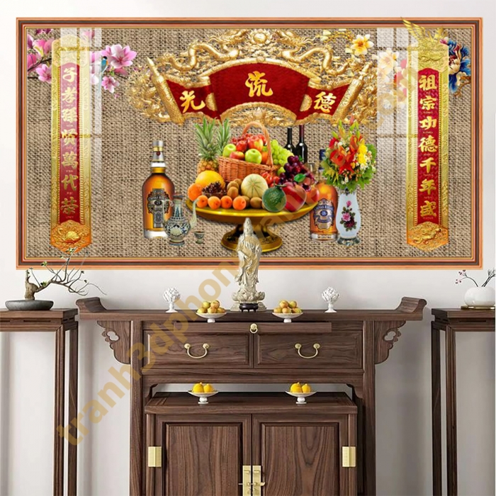 Tranh Kính 3D Cửu Huyền Thất Tổ Cao Cấp – Sang Trọng Cho Phòng Thờ