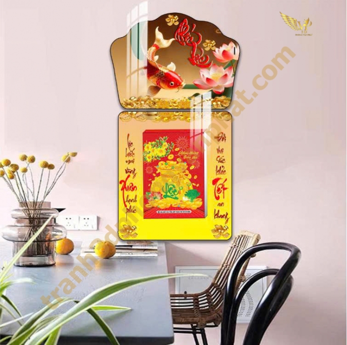 Lịch gổ tráng gương Phong Vạn Phát 