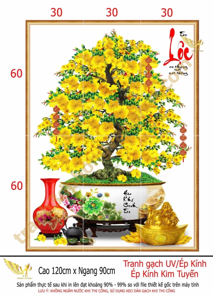 tranh gạch 3d hoa mai