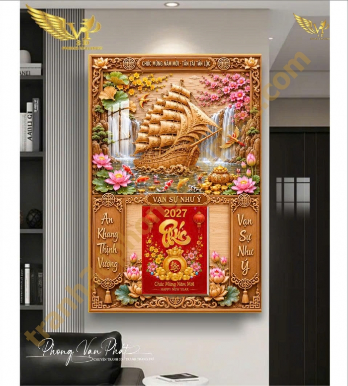 Lịch Gỗ Tráng Gương Đinh Mùi 2027