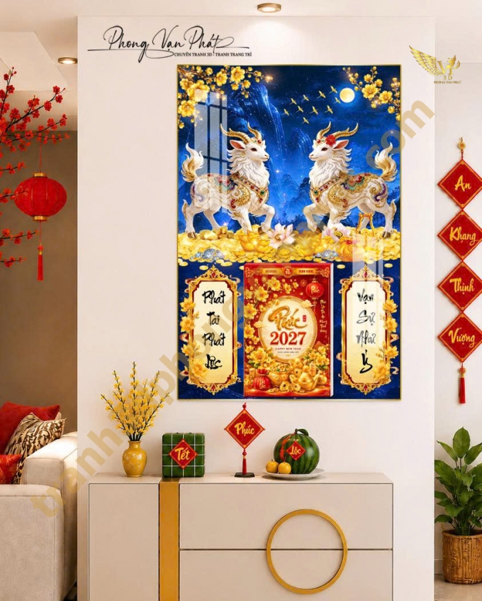 Lịch gổ tráng gương đinh mùi 2027 - Thiết kế lịch theo yêu cầu